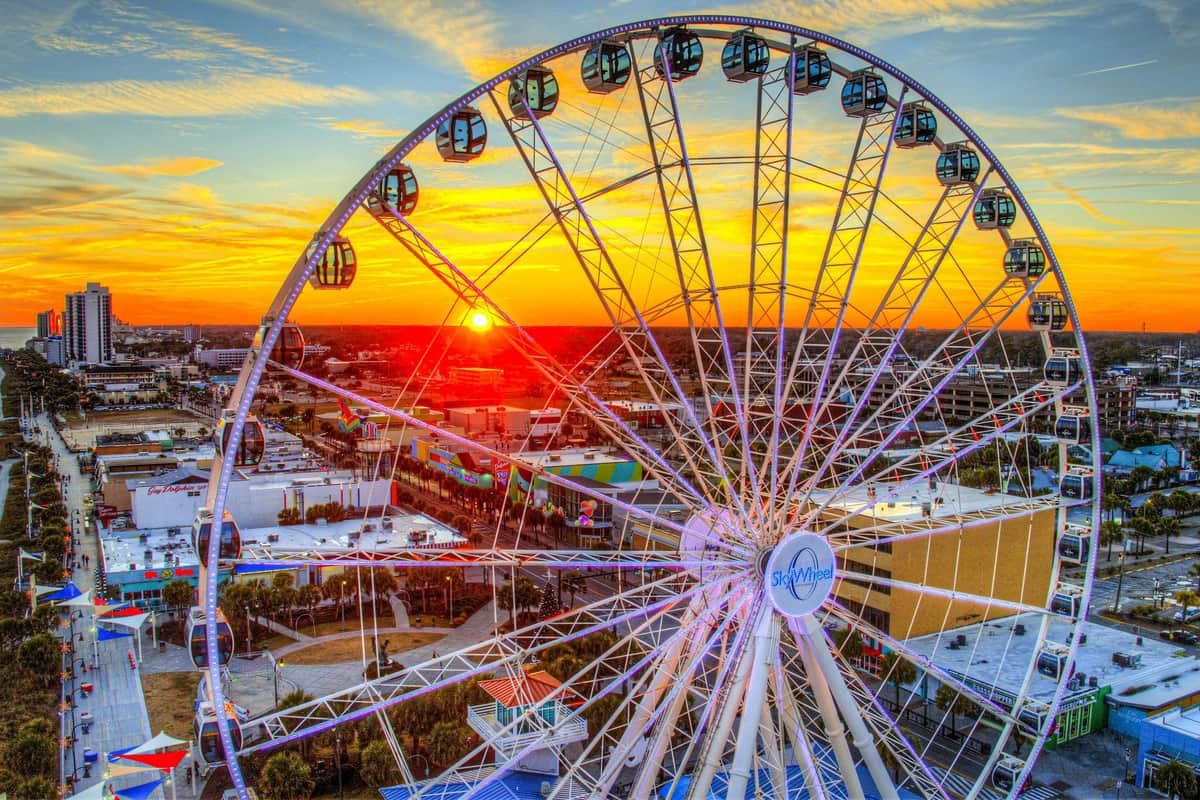 SkyWheel Myrtle Beach: Entry Ticket Sunset from the SkyWheel over the boardwalk