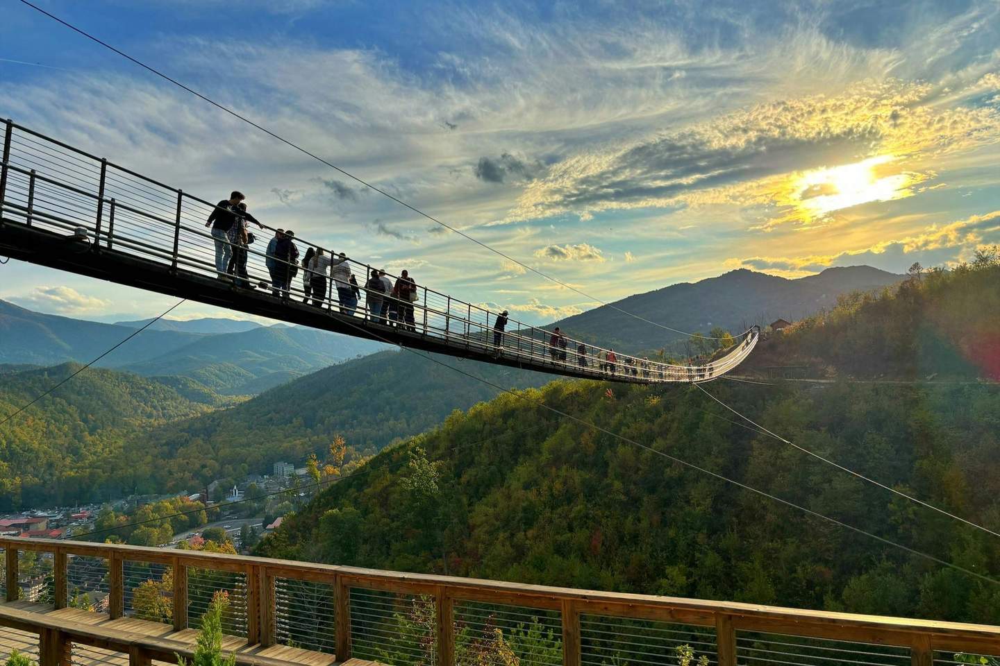 Gatlinburg SkyPark SkyBridge at Dusk